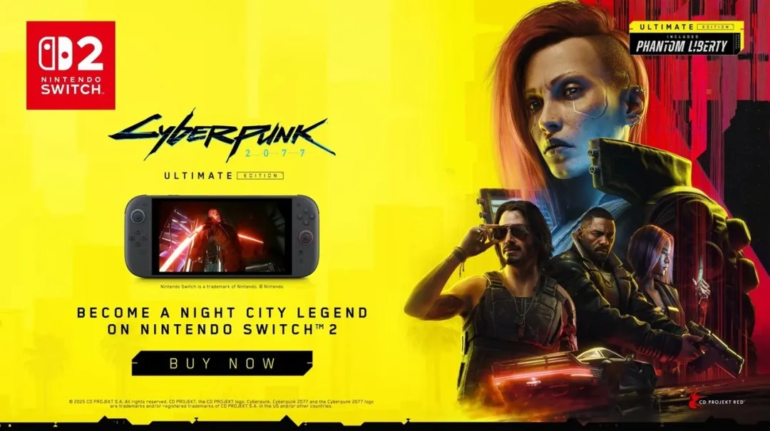 CDPR：《赛博朋克2077》Switch 2版已收回成本并开始盈利